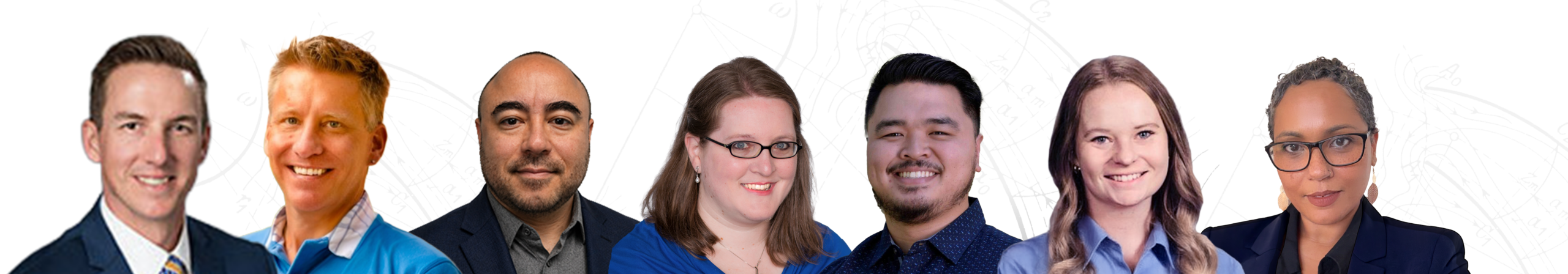 headshots of the GPS team, left to right, nick, denny, zeni, rachel, peter, caedi, josephine